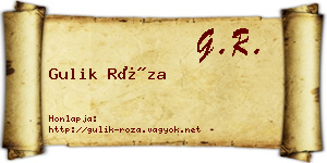 Gulik Róza névjegykártya